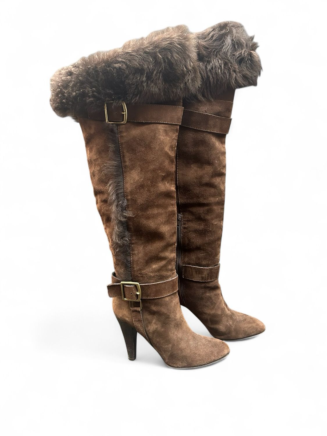 Coach Mazur Tall Chocolate Suede Boots
