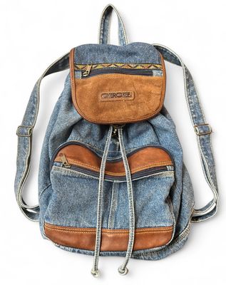 Vintage Cherokee Denim &amp; Leather Backpack