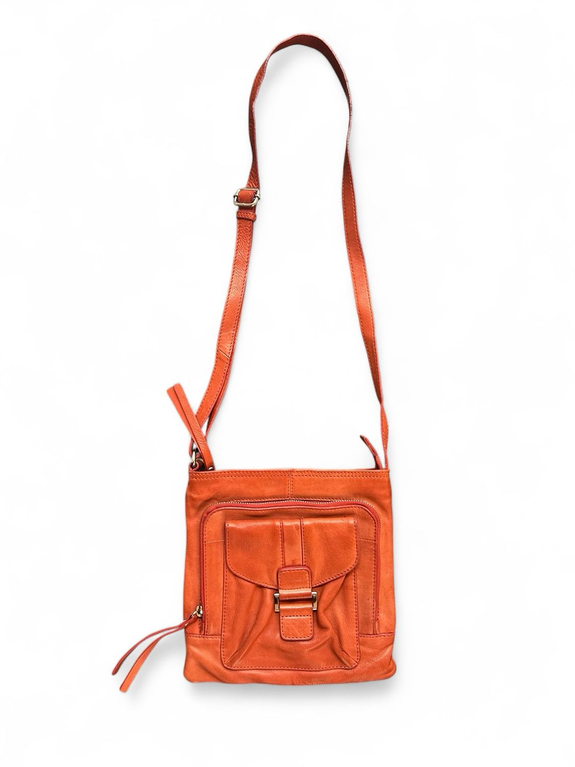 Roots Leather Crossbody Bag - Burnt Orange
