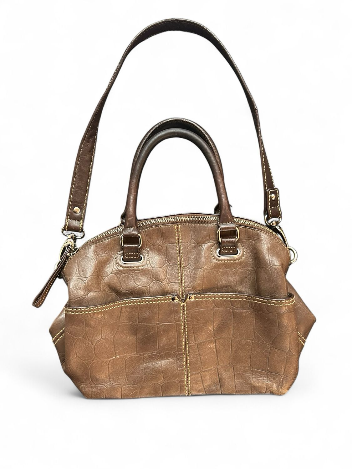 Tignanello Tan Leather Shoulder Bag