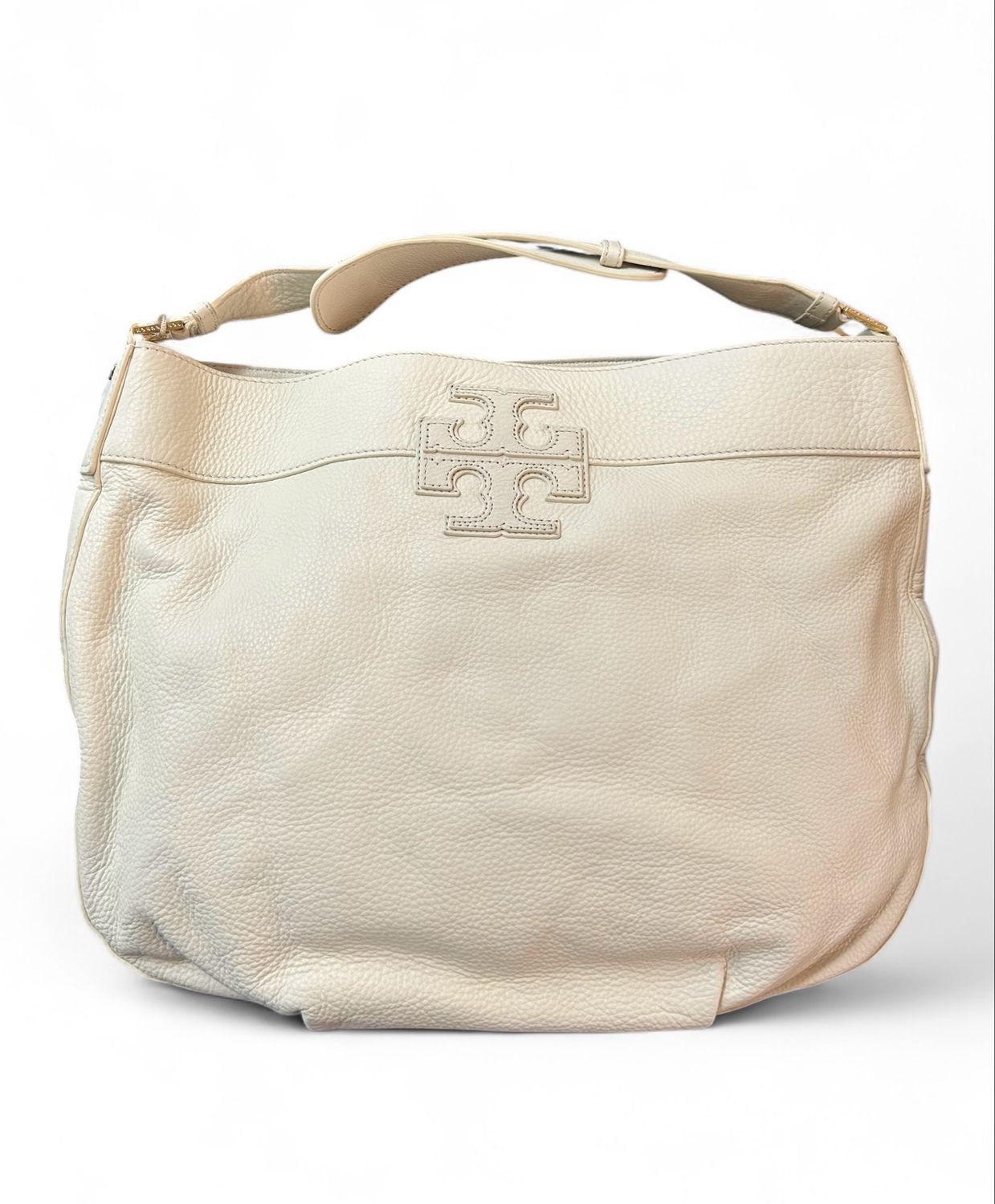 Tory Burch White Stacked Hobo Bag