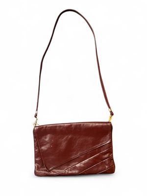 Vintage Burgundy Leather Shoulder Bag