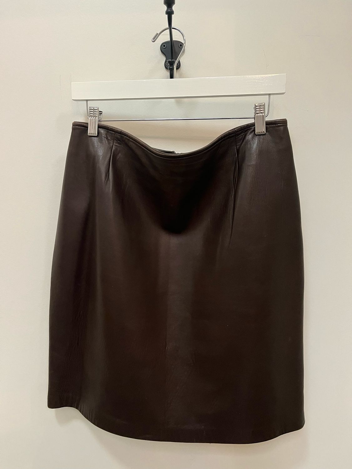 Brown Leather Danier Skirt