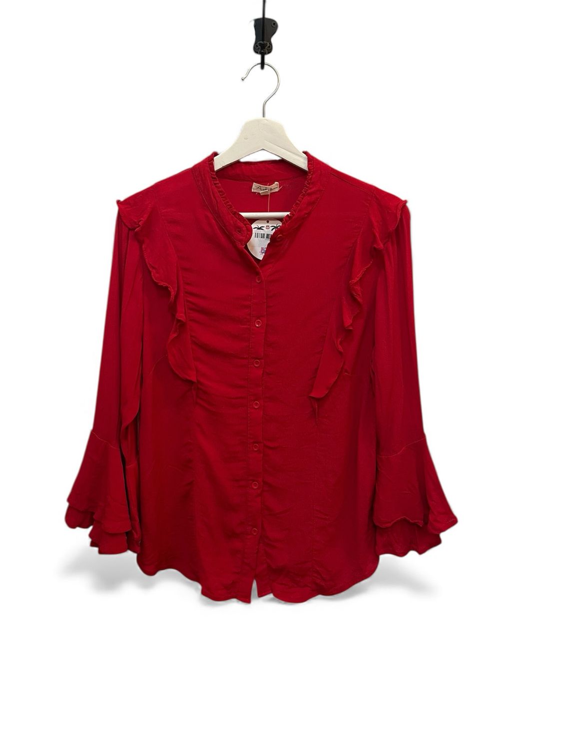 Red Button-up Blouse