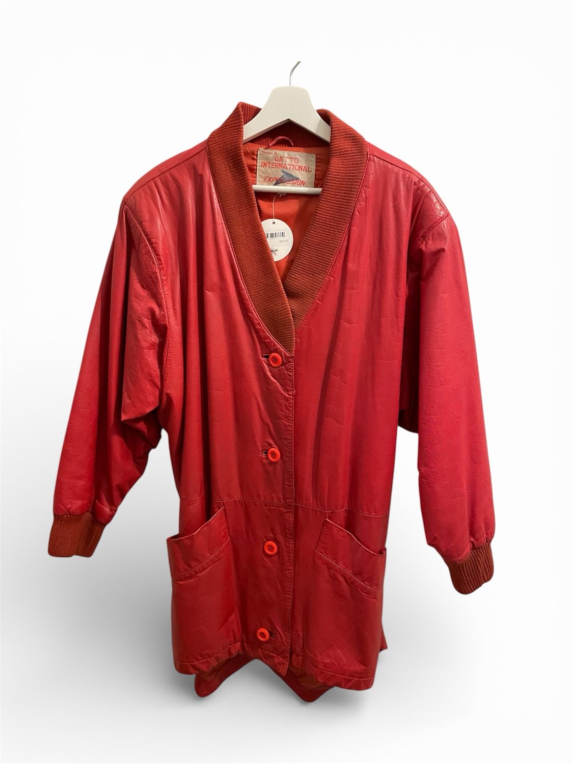 Vintage 80s Real Red Leather Jacket