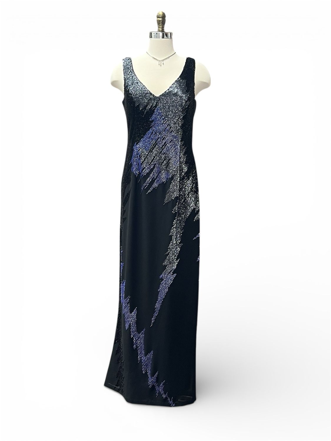 Black Base with shimmering blue/purple/ silver sequins Dress