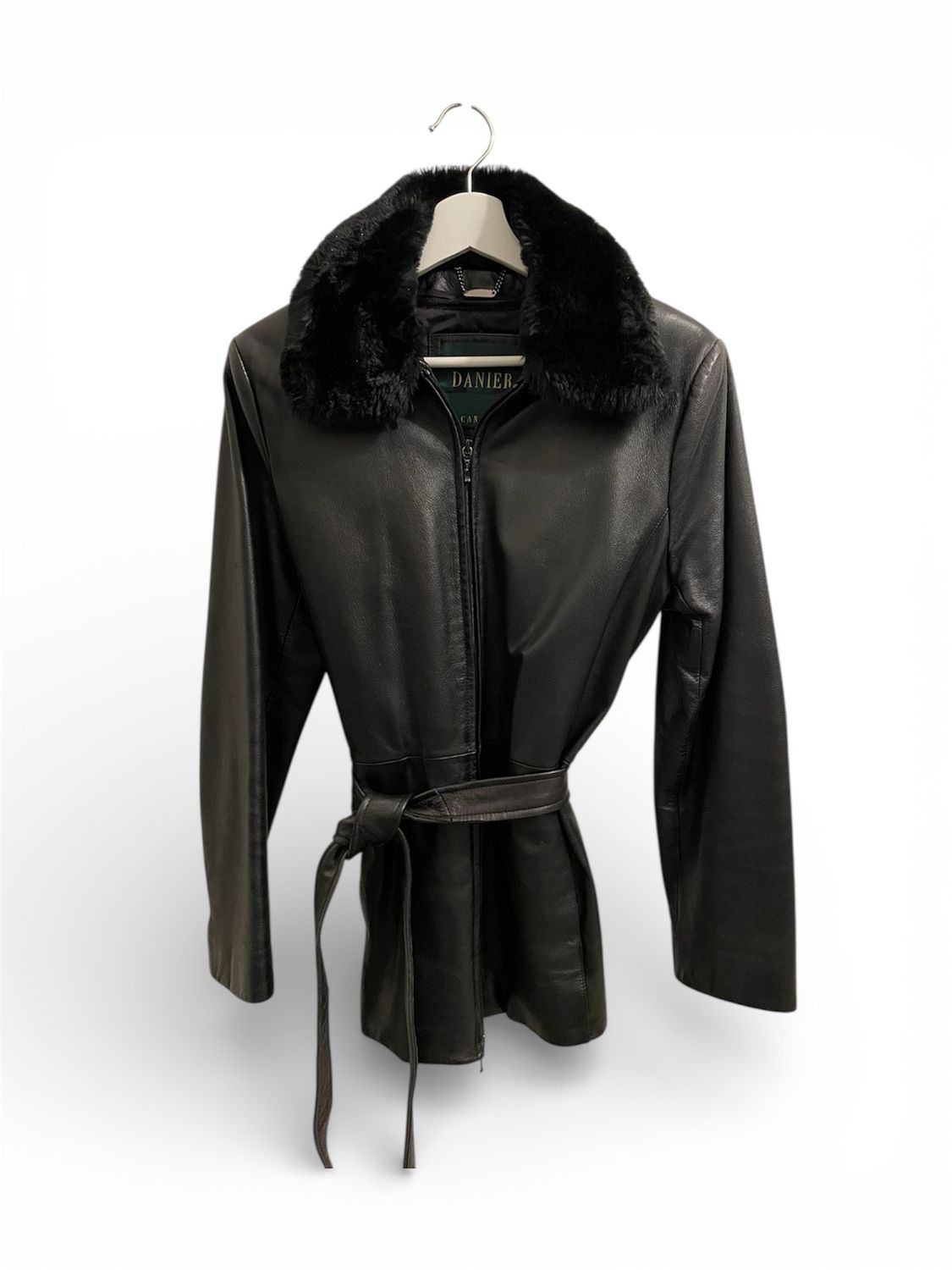 Black Danier with fur collar and Belt