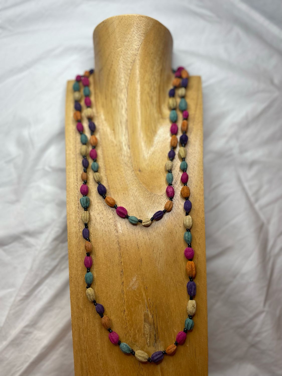 Multi-colored hand made beaded necklace