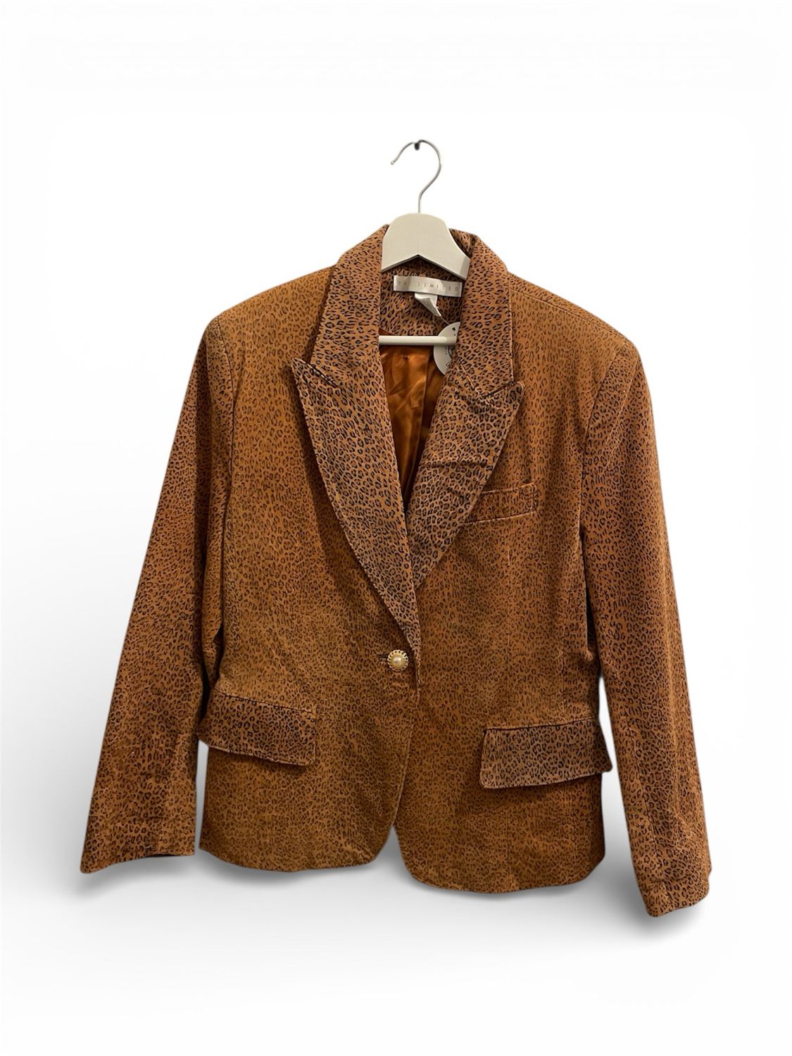 Vintage Leather Leopard Blazer