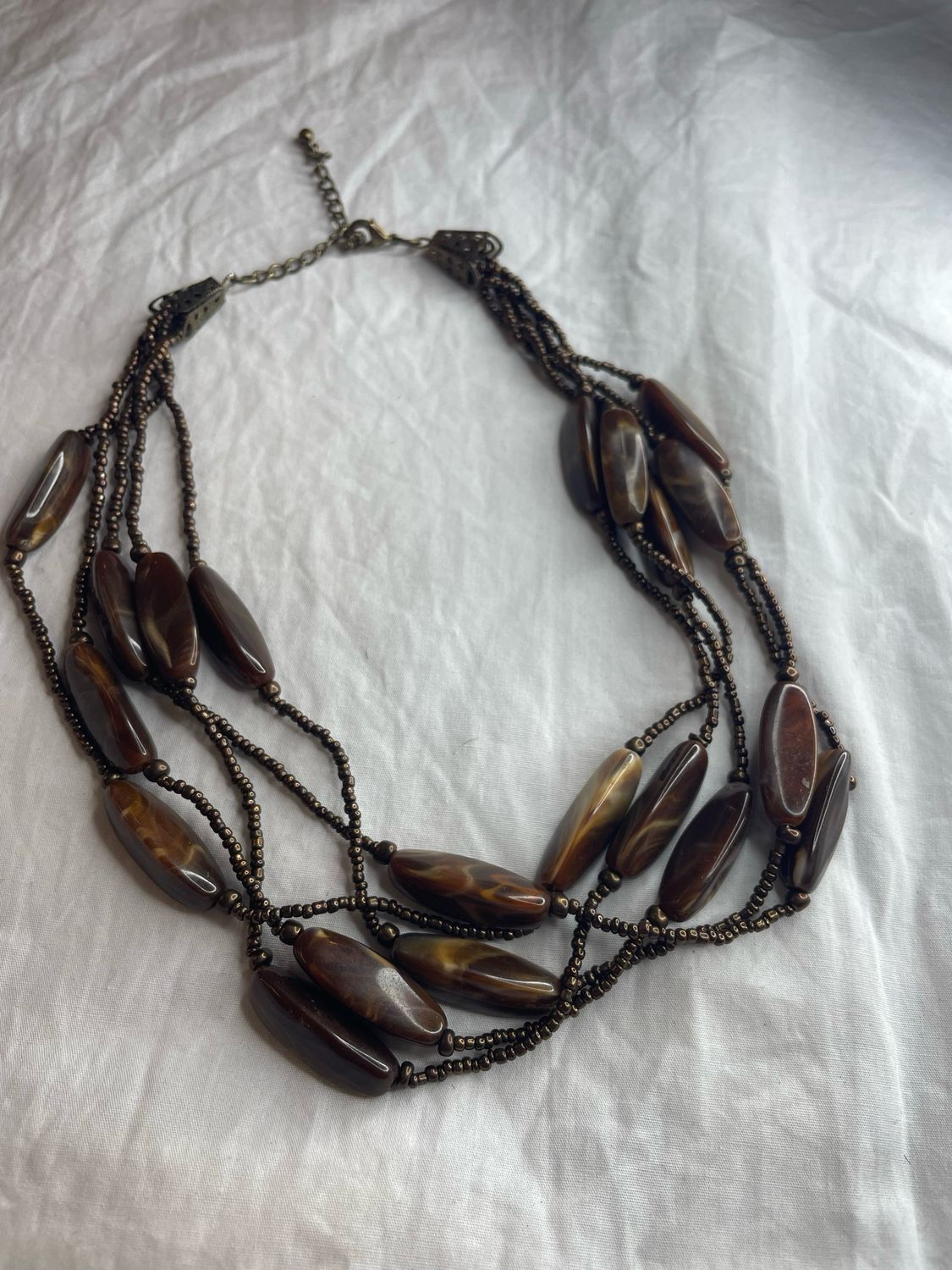 Brown Stones Layered Necklace