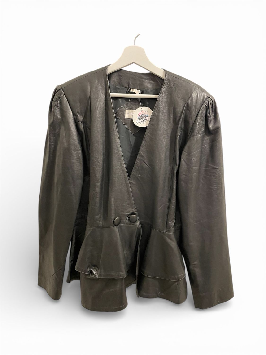 Leather Ski Shirted Black Jacket