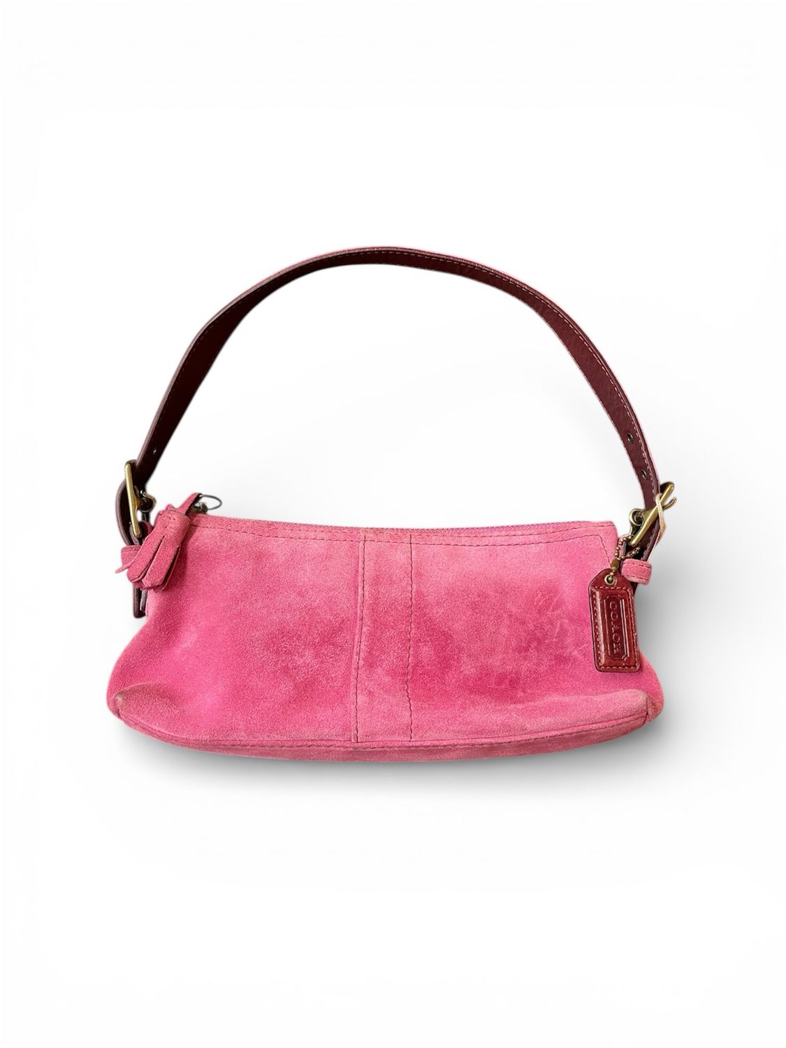 Pink Suede Coach Hand Bag