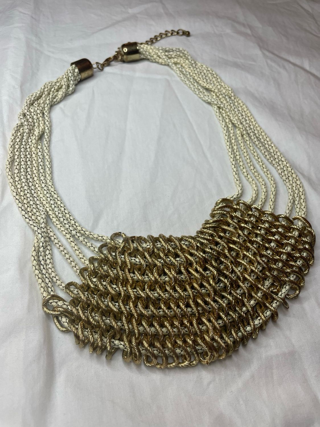 Gold and Cream Layered Chain