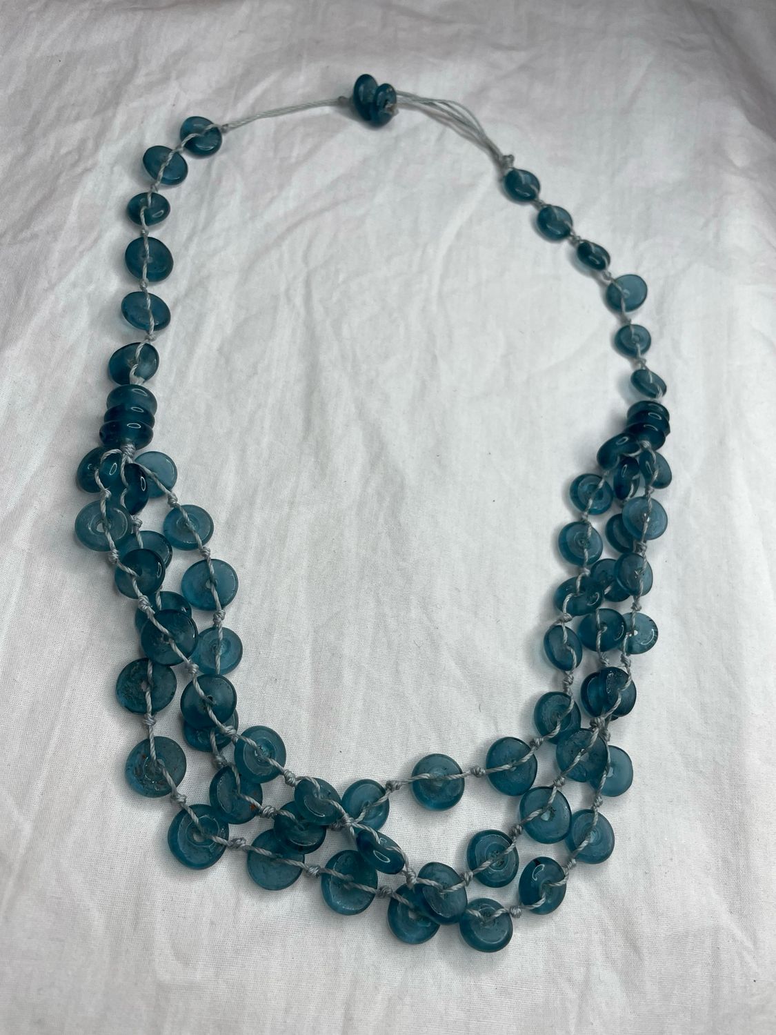 Blue Donut shape necklace