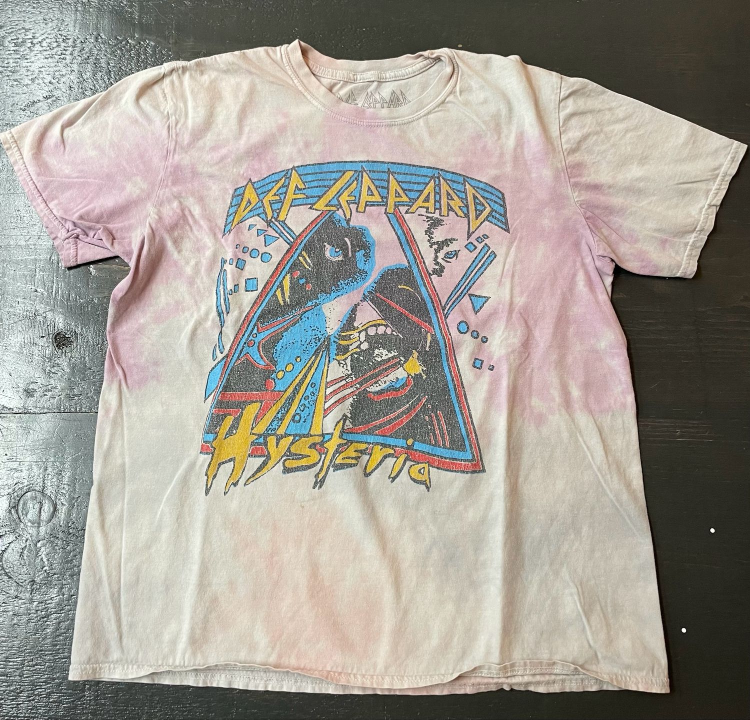 Pink Tie Dye Def Leppard Graphic