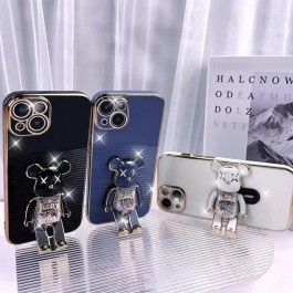 iPhone手機殼-電鍍殼糖果暴力熊珍珠支架手機殼~一個即免運 iPhone手機殼-電鍍殼糖果暴力熊珍珠支架手機殼~一個即免運