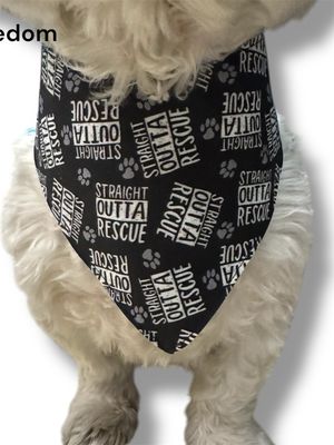 Straight Out Of Rescue Reversible Dog Bandana