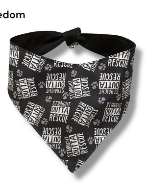 Straight Out Of Rescue Reversible Dog Bandana