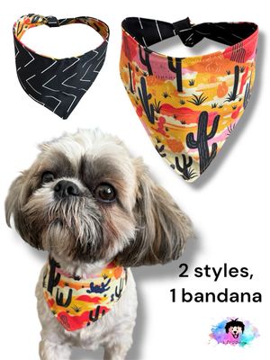Cactus Glow Up Reversible Dog Bandana