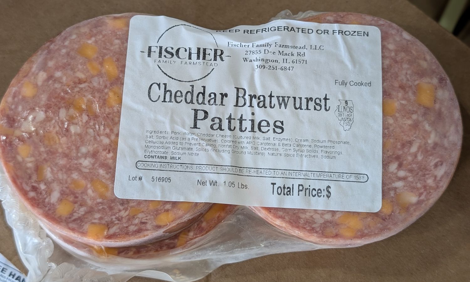 pork - Cheddar Brat Patties