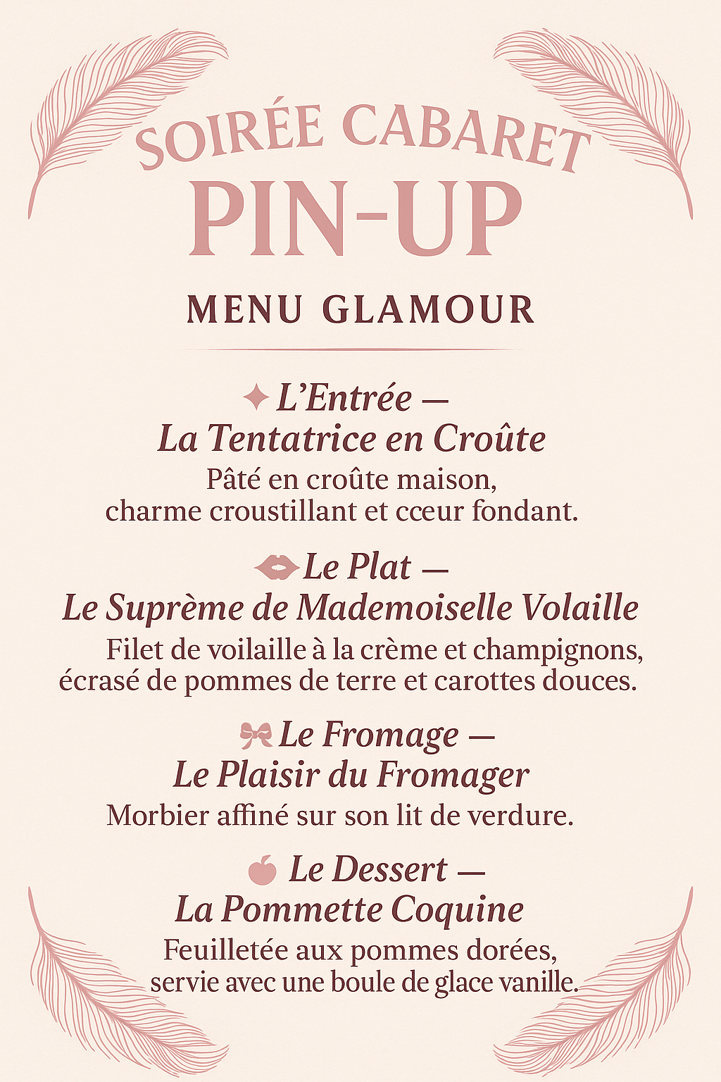 Soirée Pin'Up  Samedi 15 novembre 2025 à 19h30