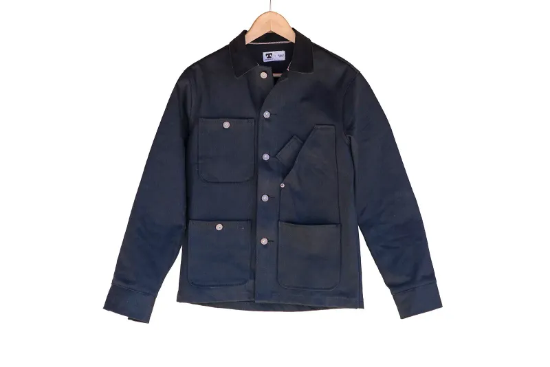 Tellason Coverall Jacket Selvedge Denim Black 13.5oz
