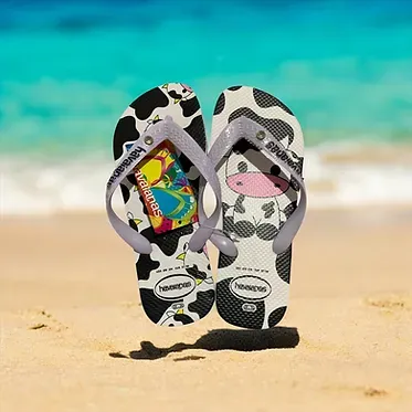 Chinelo Havaianas Cow Loure