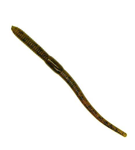 Chompers Drop Shot Worm, Color: Green Pumpkin, Length: 4-inch