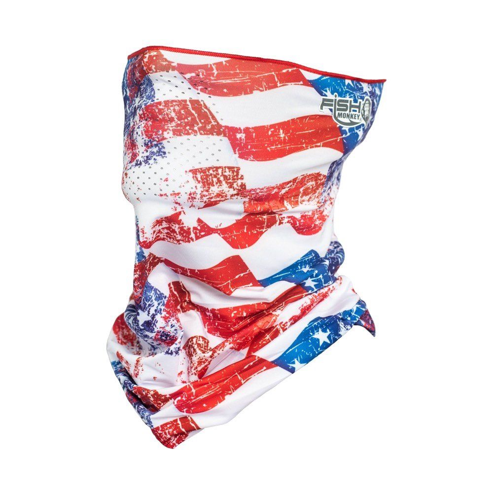 Fish Monkey Performance Face Guard, Color: Americana, Size: One Size