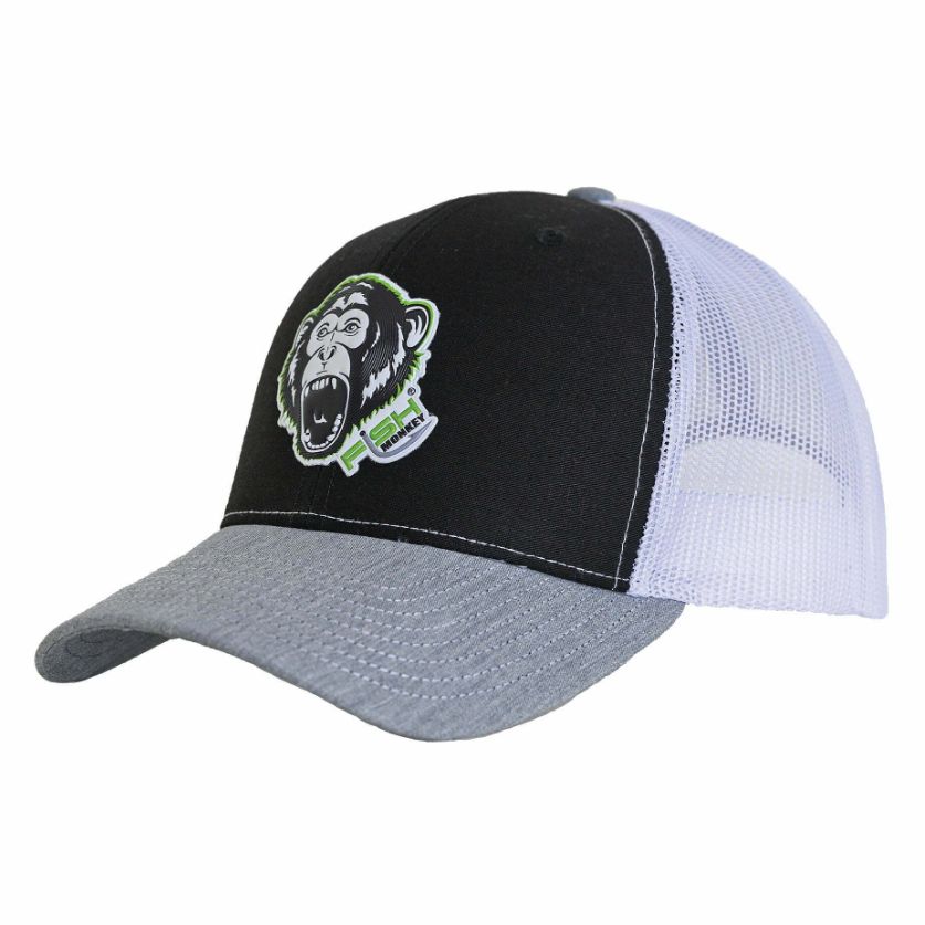 Fish Monkey Richardson 112 Sceam'n Monkey Hat, Color: Black/White/Heather Grey