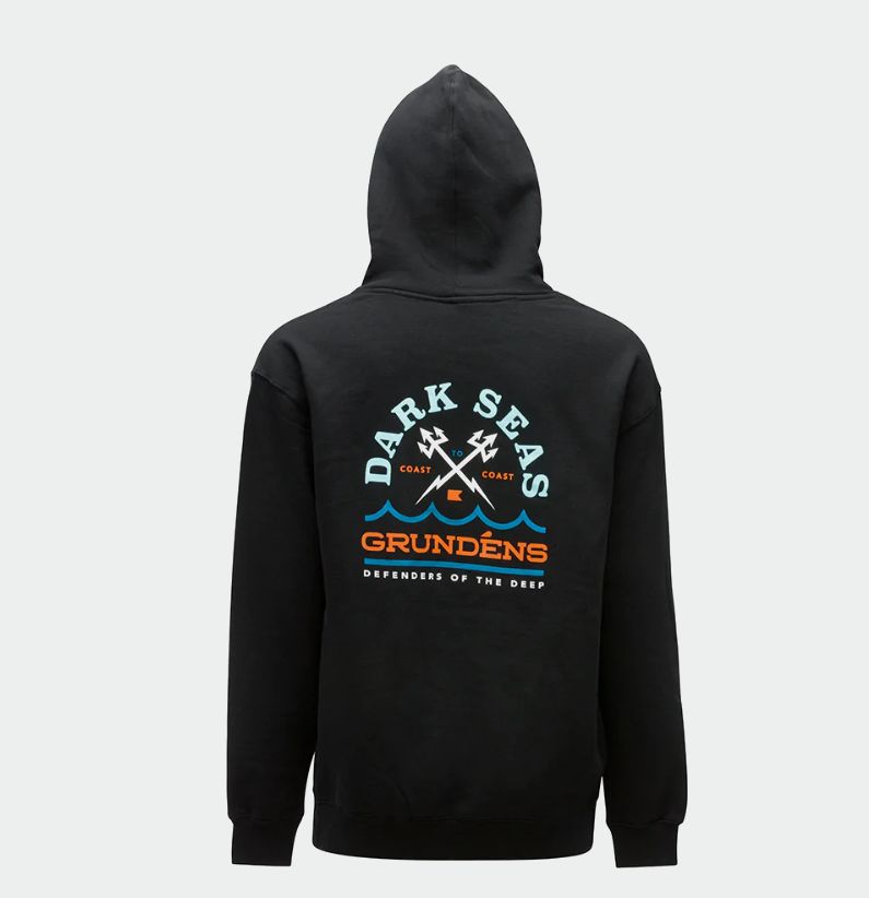 Grundens Dark Seas X Circulation Hoodie, Color: Black, Size: Small