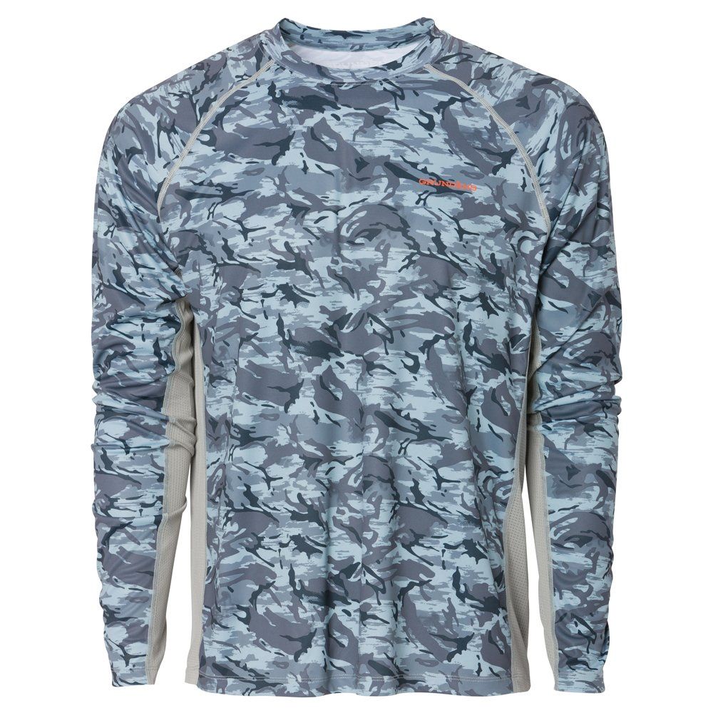 Grundens Solstrale Crew Long Sleeve, Color: Dark Slate, Size: Medium