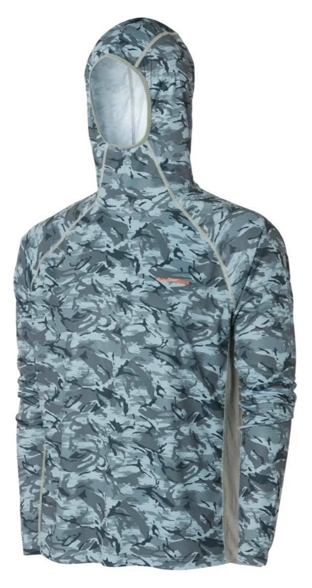 Grundens Solstrale Hoody Refraction Camo, Color: Dark Slate, Size: Medium