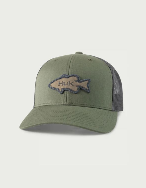 Huk Bass Patch Trucker Hats