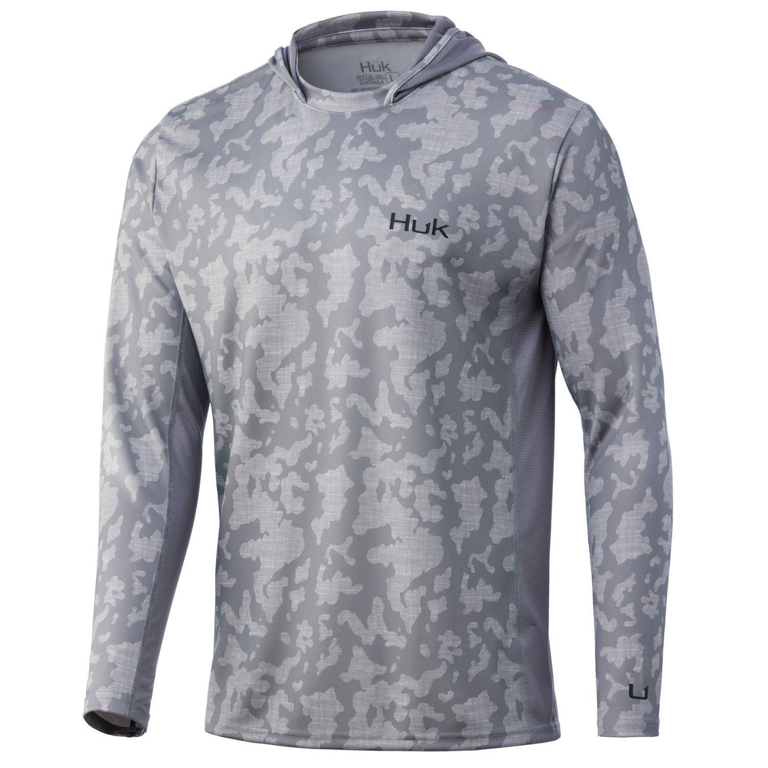 Huk Icon X Running Lakes Hoodie, Color: Overcast Grey, Size: Small