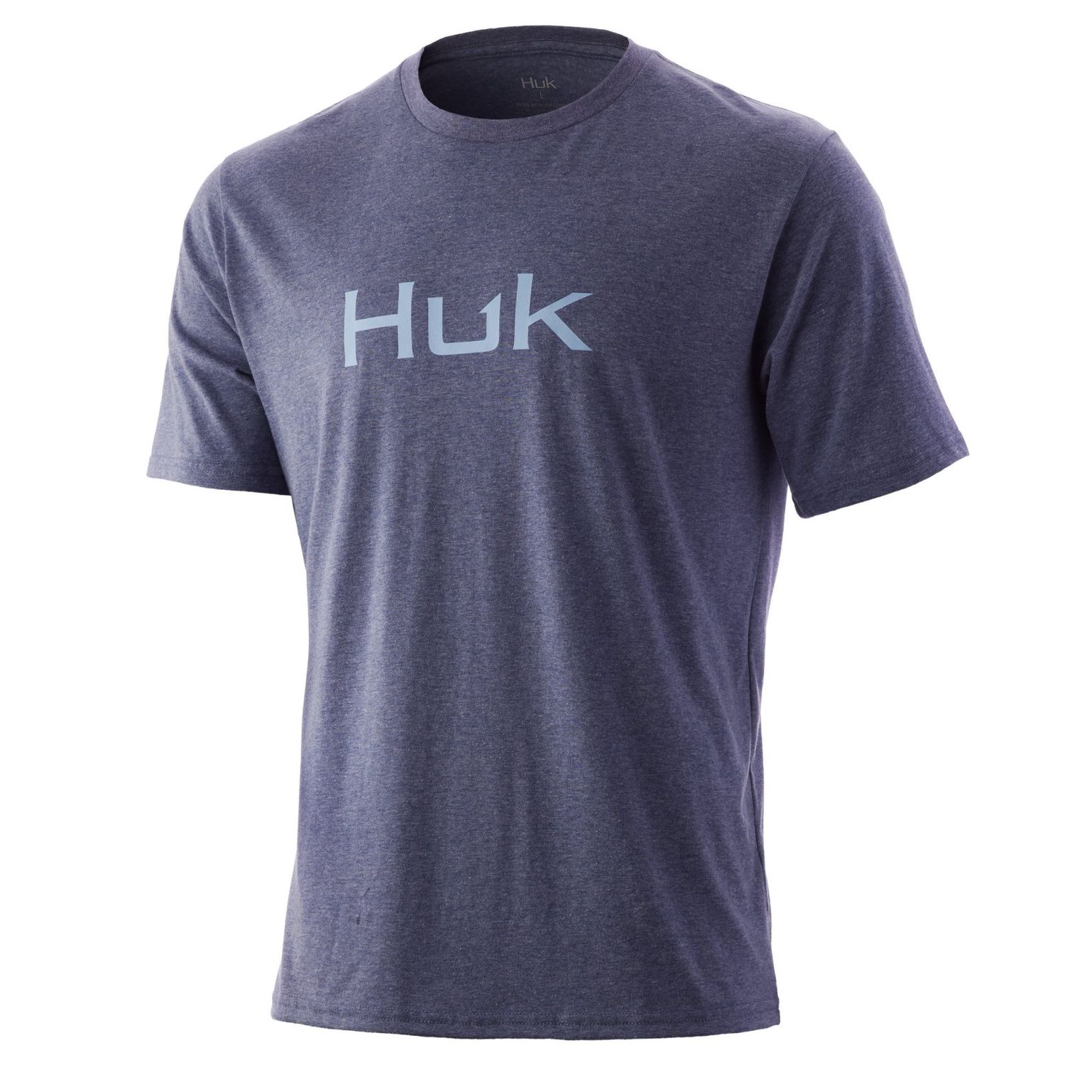 Huk Logo Tee-Short Sleeve, Color: Sargasso Sea Heather, Size: Medium