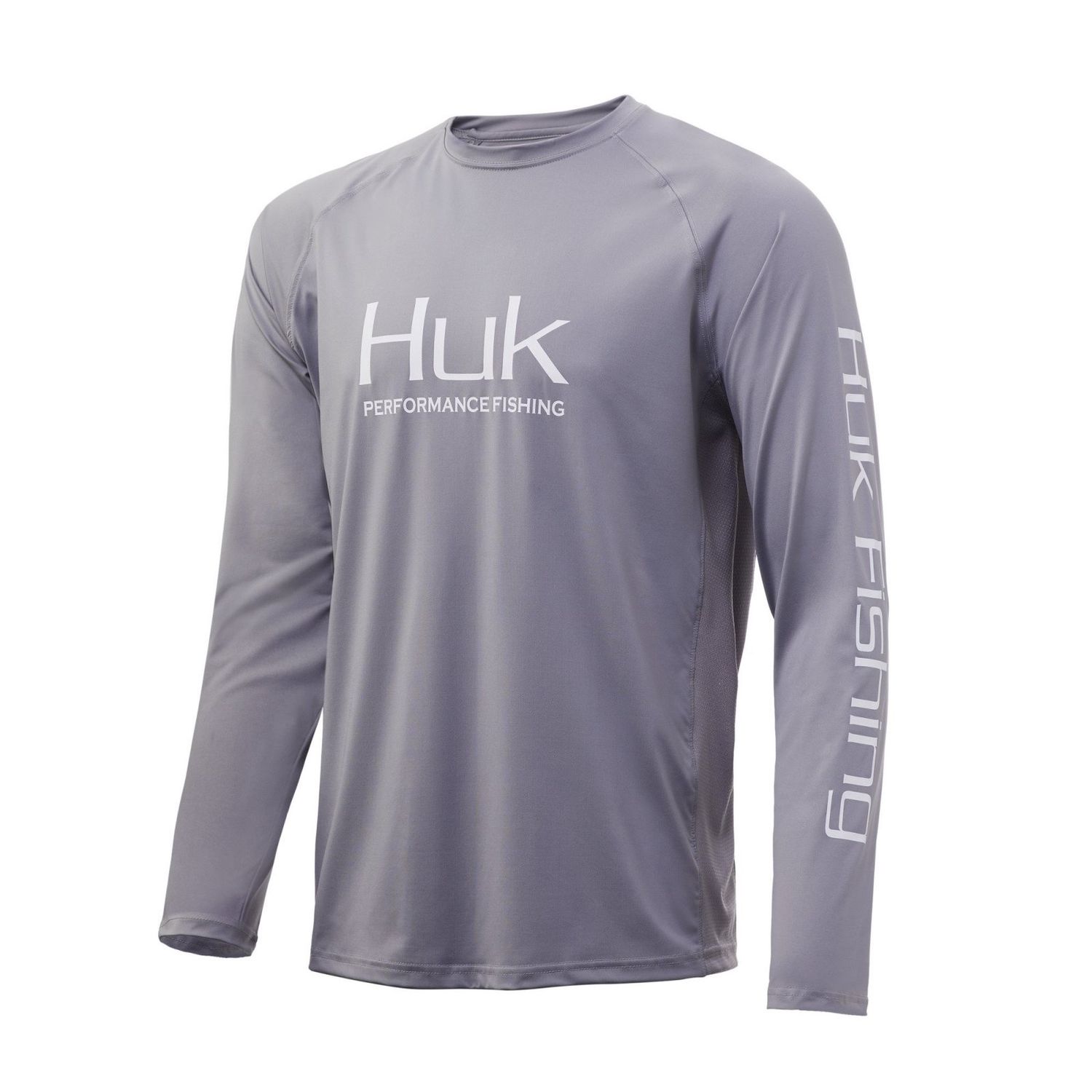 Huk Vented Pursuit Long Sleeve Shirt, Color: Sharkskin, Size: XX-Large