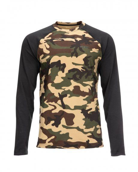 Simm's Men's Lightweight Base Layer, Color: Woodland Camo, Size: Medium