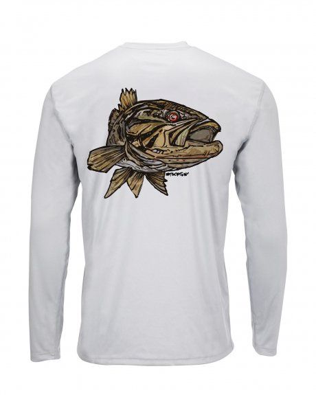 Simm's Solar Tech Long Sleeve Tee's, Color: Smallie Sterling, Size: Large