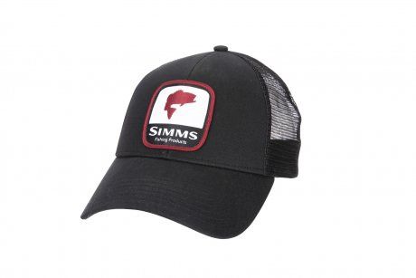 Simms Bass Patch Trucker Hat, Color: Black