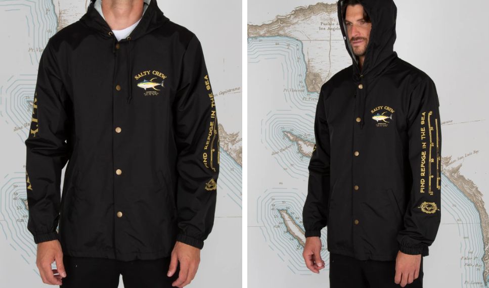 Salty Crew Ahi Mount Snap Jacket, Color: Black, Size: Small