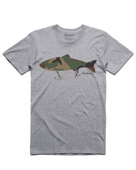 Simms Men's Bass Destruction T-Shirts Grey Heather