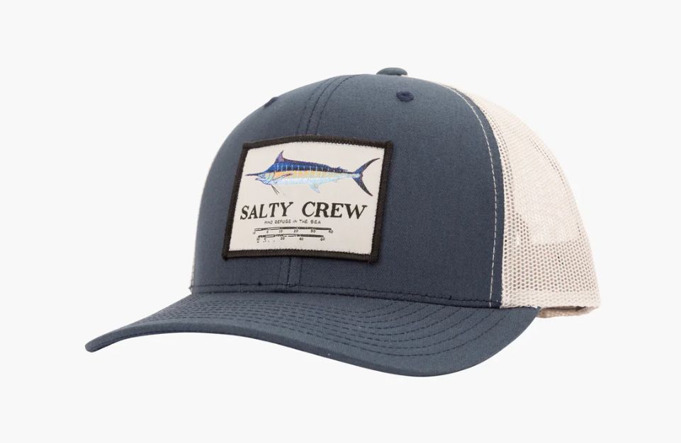 Salty Crew Marlin Mount Retro Trucker Hat, Color: Dark Heather Grey