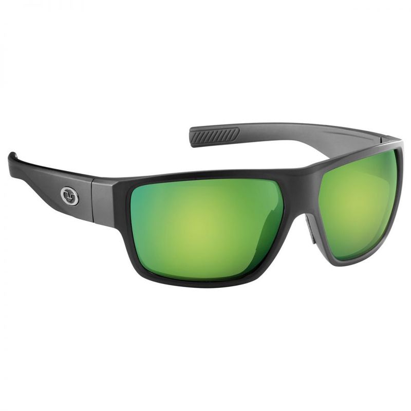 Flying Fisherman Granders Sunglasses, Frame Color: Matte Black, Lens Color / Material: Amber-Green Mirror / Plastic