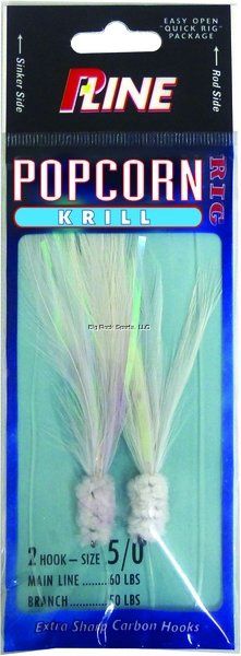 P-Line Popcorn Krill Rigs, Color: White, Size: 5/0