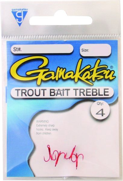 Gamakatsu Red Trout Treble Hooks