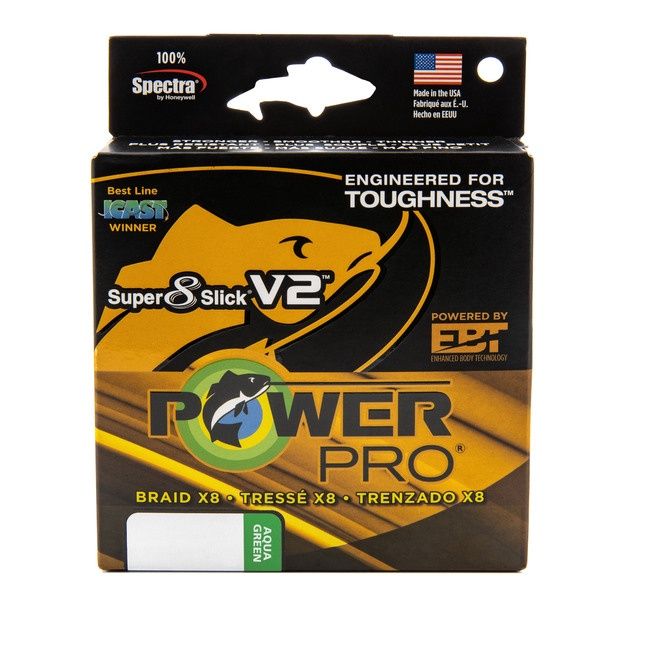 Power Pro Super 8 Slick V2 Braid, Color: Aqua Green, LB. Test / Spool Length: 8 lb. / 300 yds.