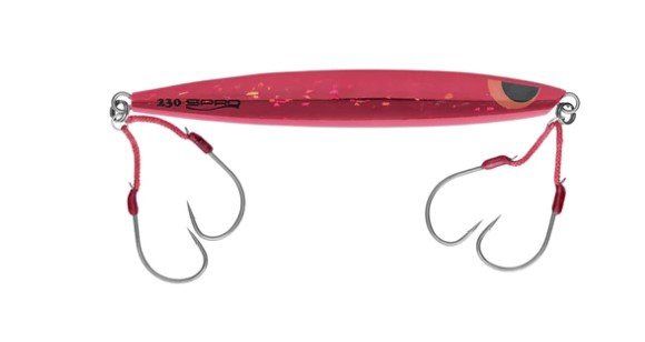 Spro Shimmy Semi Long Jigs, Color: Bloody Mary Glow, Size: 280G