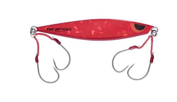 Spro Shimmy Flat Jigs, Color: Bloody Mary Glow, Size: 280G