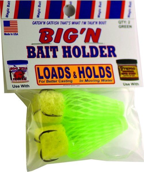 Magic Bait Big'N HookTreble/Baitholder Bronze Green Mesh 2 per Pack Pre Rigged